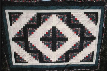 Celeiro Raising quilt, 1884 (algodão)